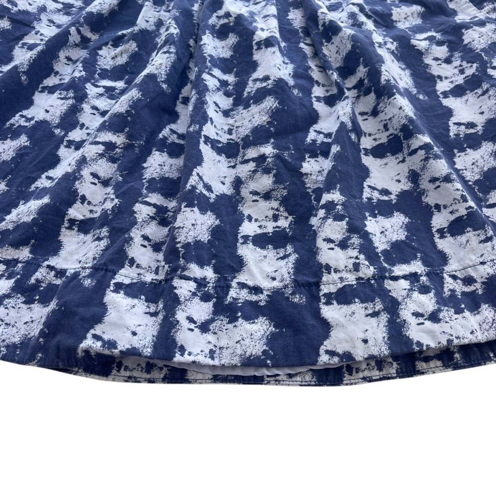 Fossil Women’s Size 12 Blue White Tie-dye Pleated Lined A-line Mini Skirt Cotton - Picture 8 of 16